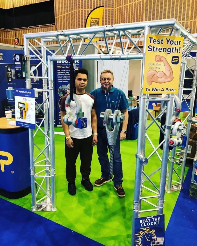 Time flies: here I am with my son, Isaac, having setup last year’s LiftEx exhibit.